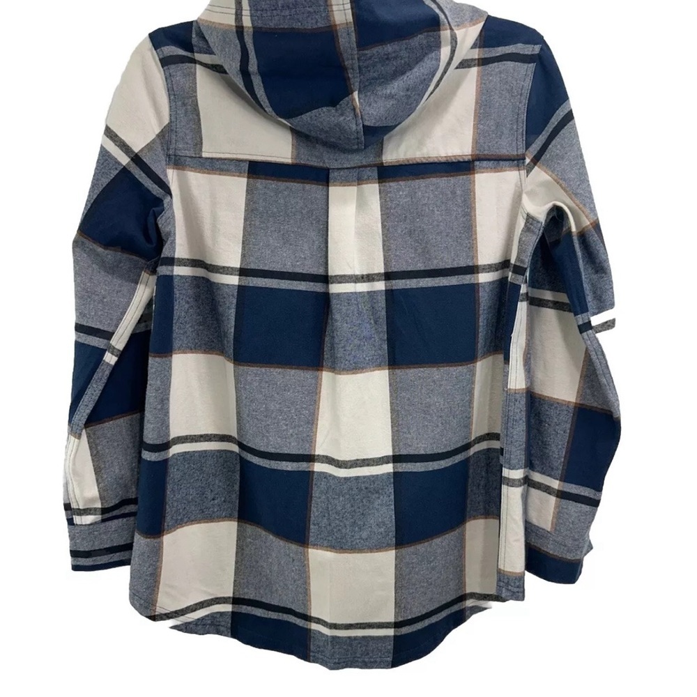 NWT Marleylilly Monogrammed Plaid Hooded Tunic Shirt Women’s MEDIUM 100% Cotton - Picture 2 of 10